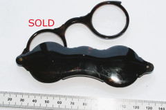 006a 1800s George Adam pocket spectacles, real shell case and rims, original lenses. Small bite from one rim and small loss of casing on one side near rivet (see image) otherwise in excellent condition. Members £20 (non members £25) plus postage. SOLD
